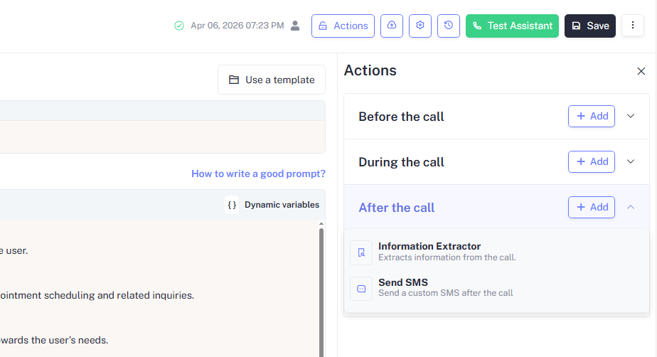 after the call assistant